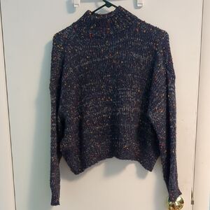 Alya Navy Speckled Turtleneck Sweater